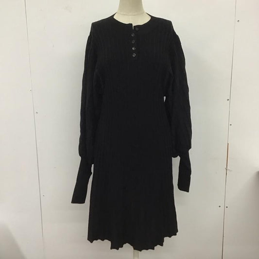スライ SLY ワンピース ロングスカート 030fsz73-3070 ワンピース 長袖ニットワンピース 2 無地 黒 / ブラック /  レディース USED 古着 中古 10124581