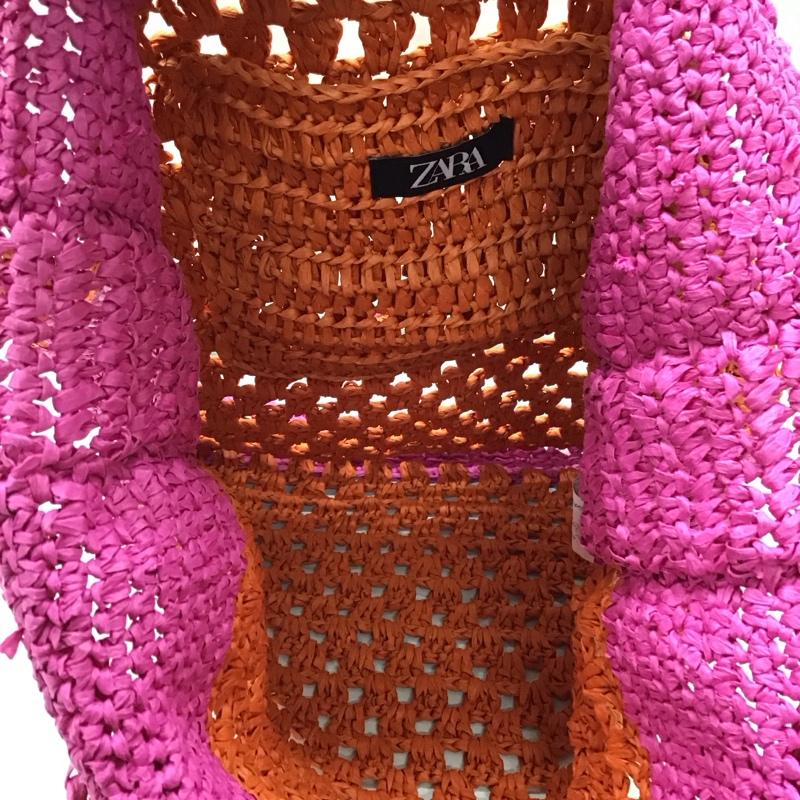 ザラ ZARA トートバッグ トートバッグ 6147 910 060 ペーパーバッグ 無地 橙 / オレンジ / X マゼンタ / マゼンタ /  レディース USED 古着 中古 10116447