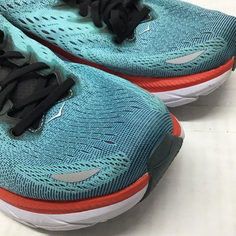 ホカオネオネ HOKA ONEONE スニーカー スニーカー 1121374 CLIFTON 8 WIDE クリフトン8 ワイド 26cm 26.0cm ロゴ、文字 黒 / ブラック / X 青 / ブルー / X 白 / ホワイト / X 赤 / レッド /  メンズ USED 古着 中古 10121627