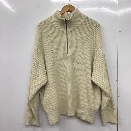 ウィム バイ リドム WYM LIDNM ニット、セーター 長袖 長袖ニット ジップアップニット セーター M 無地 アイボリー / アイボリー /  メンズ USED 古着 中古 10144766