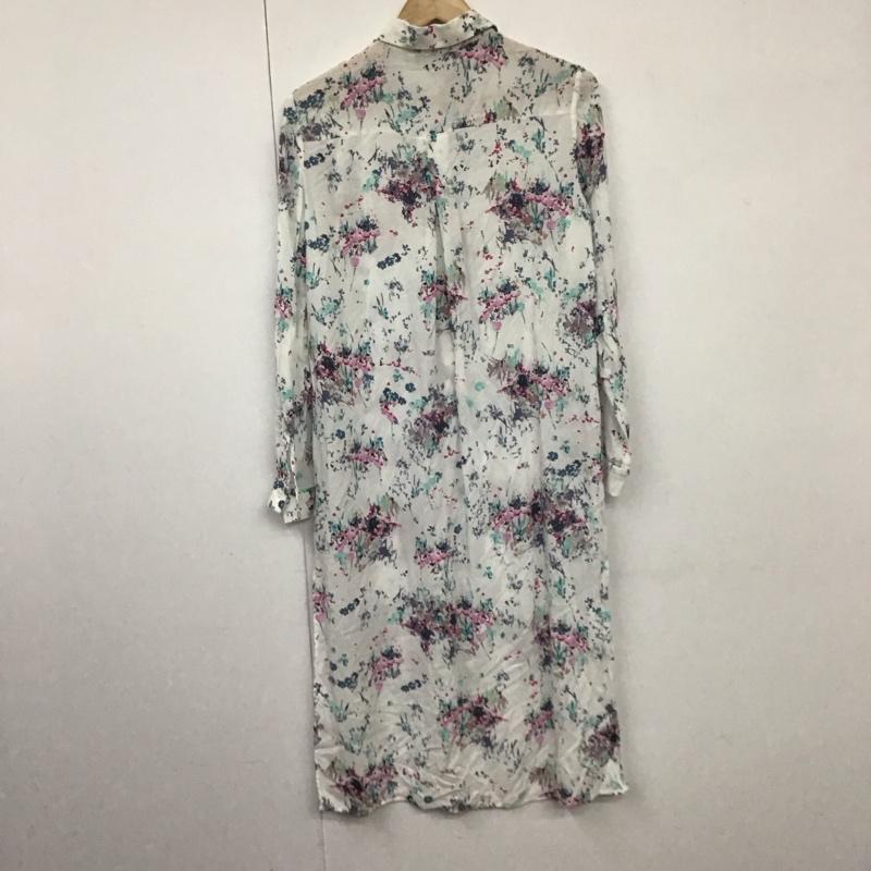 ザラベーシック ZARA BASIC ワンピース ひざ丈スカート XS 総柄 X 花柄 白 / ホワイト /  レディース USED 古着 中古 10130396