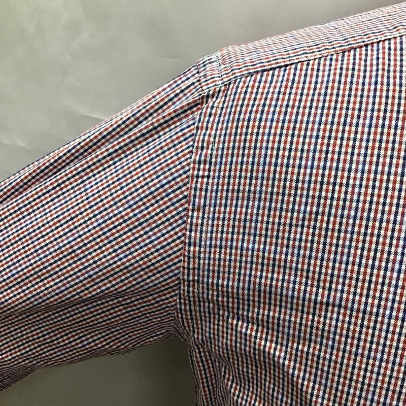 グローバルワーク GLOBAL WORK シャツ、ブラウス 長袖 GW021188SB ボタンダウン L チェック 白 / ホワイト / X 赤 / レッド / X 紺 / ネイビー /  メンズ USED 古着 中古 10116838