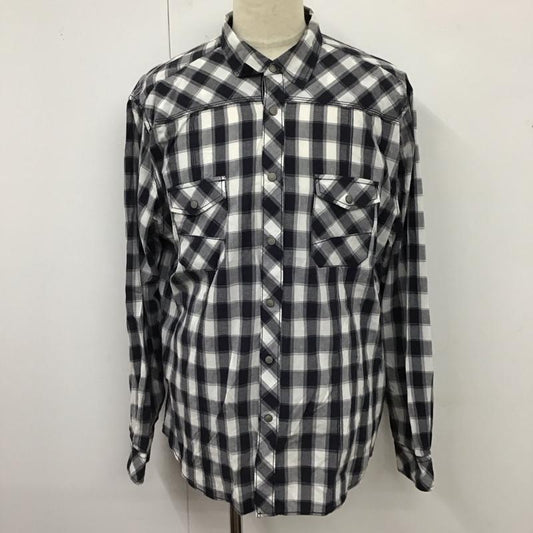古着 USED シャツ、ブラウス 長袖 HELIX ワークシャツ XXL チェック 白 / ホワイト / X 紺 / ネイビー /  メンズ USED 古着 中古 10121368