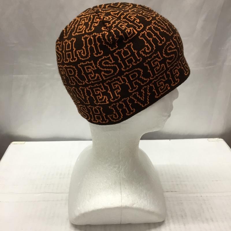 フレッシュジャイブ FRESHJIVE 帽子 ニット帽 ビーニー ロゴ、文字 茶 / ブラウン / X 橙 / オレンジ /  メンズ USED 古着 中古 10111998