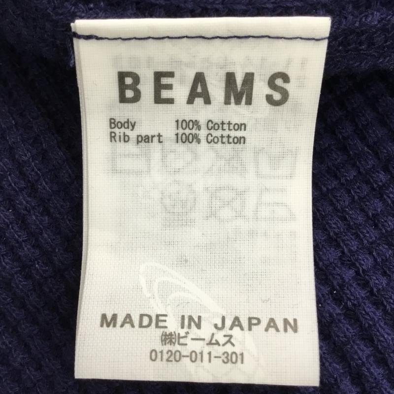 ビームス BEAMS カットソー 長袖 サーマルカットソー XL 無地 紺 / ネイビー /  メンズ USED 古着 中古 10135941