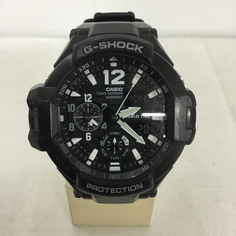 ジーショック G-SHOCK 腕時計 アナログ（クォーツ式） GA-1100 GRAVITYMASTER ロゴ、文字 黒 / ブラック /  メンズ USED 古着 中古 10140182