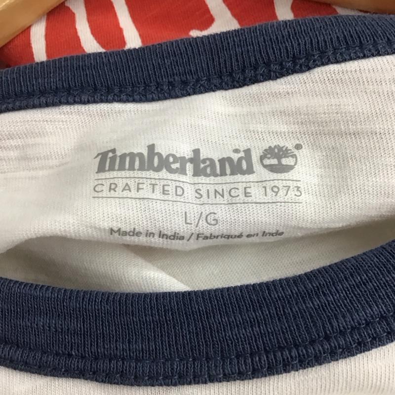 ティンバーランド Timberland Tシャツ 半袖 半袖カットソー プリントTシャツ クルーネックカットソー L ロゴ、文字 白 / ホワイト /  メンズ USED 古着 中古 10141881