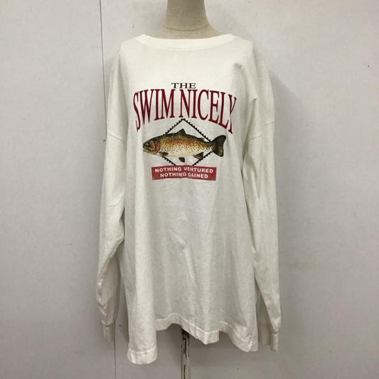 ニコアンド niko and... Tシャツ 長袖 アニマルモチーフプリントロンＴ M プリント 白 / ホワイト /  メンズ USED 古着 中古 10122210