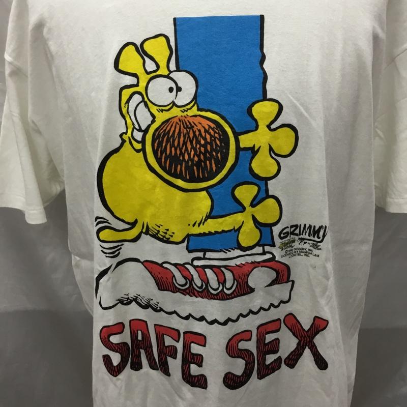 古着 USED Tシャツ 半袖 プリントTシャツ クルーネックカットソー 1990年 コピーライト monstergoose&grimm XL プリント 白 / ホワイト /  メンズ USED 古着 中古 10119715