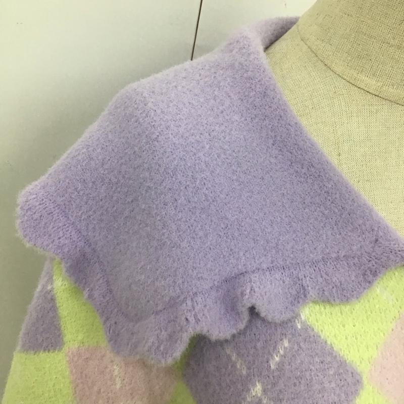 ザラ ZARA ニット、セーター 半袖 9598 171 330 襟付き アーガイル M 総柄 マルチカラー / マルチカラー /  レディース USED 古着 中古 10119606