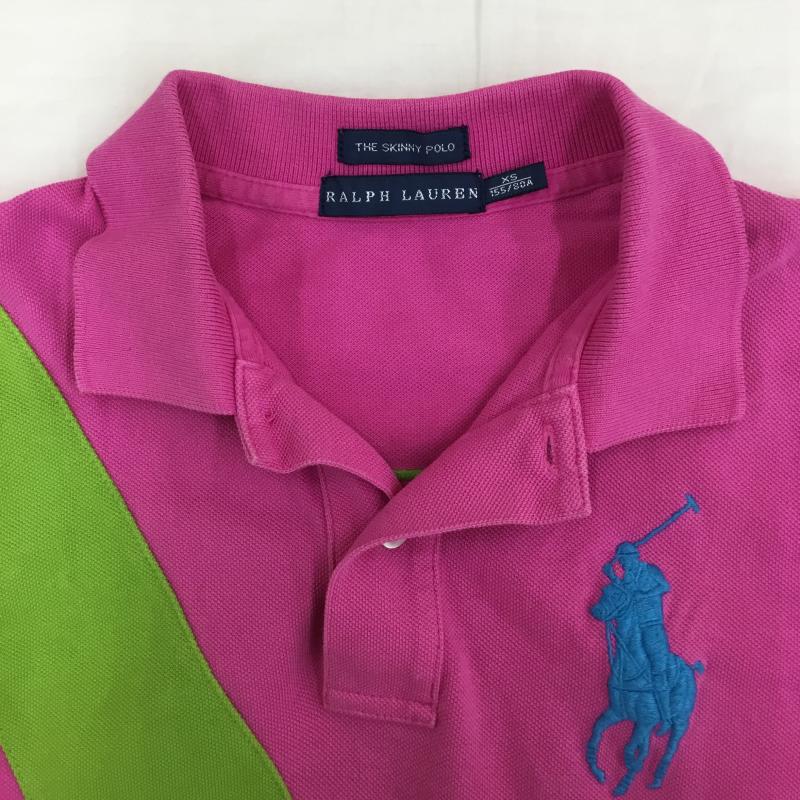 ラルフローレン RALPHLAUREN ポロシャツ 半袖 XS ロゴ、文字 桃 / ピンク / X 水色 / ライトブルー / X 薄緑 / ライトグリーン /  レディース USED 古着 中古 10141840