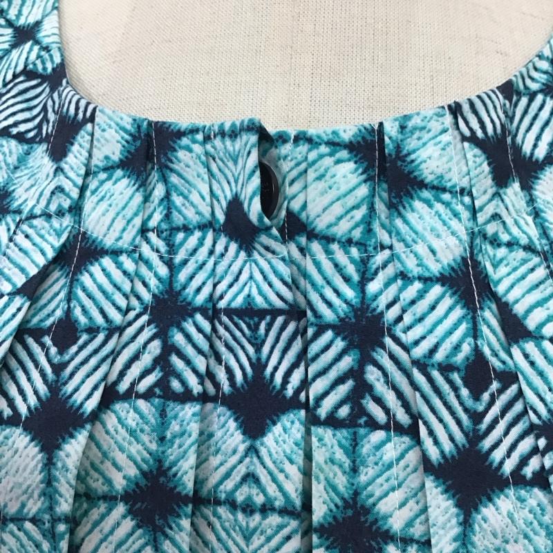 ブルックスブラザーズ BROOKS BROTHERS ワンピース ひざ丈スカート 346 半袖 4 総柄 青 / ブルー / X 紺 / ネイビー /  レディース USED 古着 中古 10118793