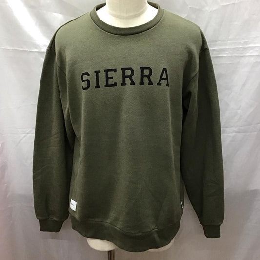 ダブルタップス WTAPS トレーナー 長袖 長袖トレーナー スウェット クルーネック リブスウェットカットソー 1 ロゴ、文字 カーキ / カーキ /  メンズ USED 古着 中古 10114379