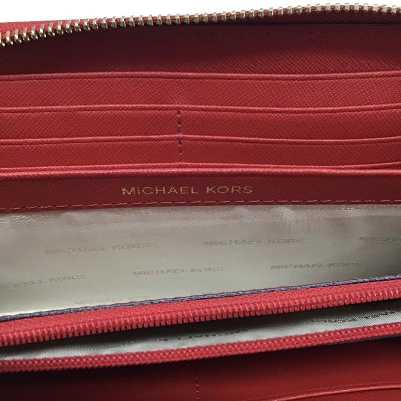 マイケルコース MICHAEL KORS 財布 長財布 ラウンドファスナー ロゴ、文字 赤 / レッド /  レディース USED 古着 中古 10118896
