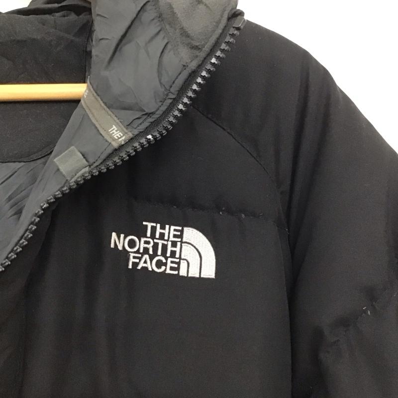ザノースフェイス THE NORTH FACE ジャケット、上着 ジャンパー、ブルゾン ジップアップダウンジャケット アウターフード付きジャケット L ロゴ、文字 黒 / ブラック /  メンズ USED 古着 中古 10135827