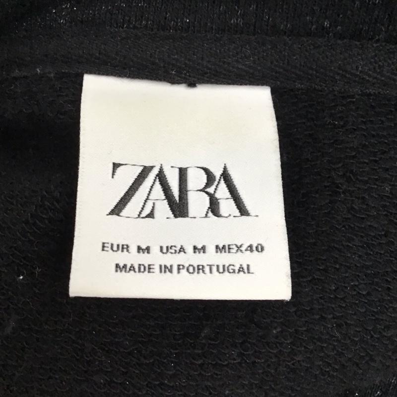 ザラ ZARA トレーナー 長袖 長袖スウェット 長袖トレーナー リブカットソー 長袖カットソー M  黒 / ブラック /  メンズ USED 古着 中古 10118240