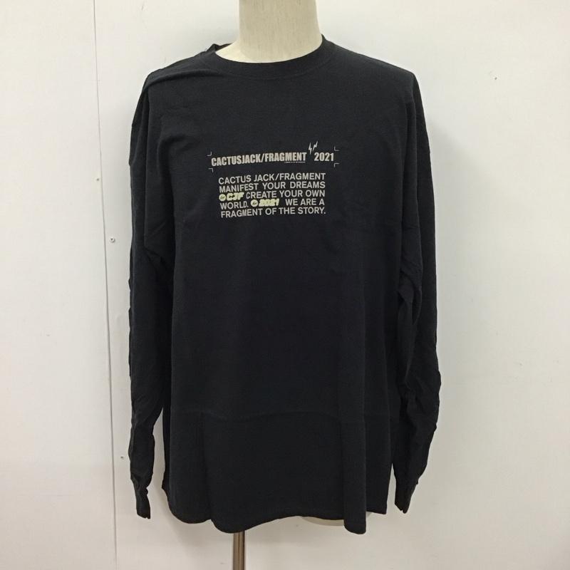 カクタスジャック Cactus Jack Tシャツ 長袖 ロンT クルーネック バックプリント FRAGMENT DESIGN XL ロゴ、文字 黒 / ブラック /  メンズ USED 古着 中古 10124966