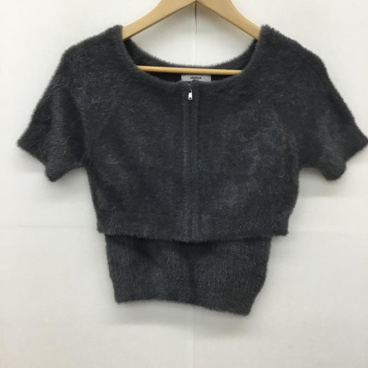 ムルーア MURUA アンサンブルニット 半袖 FREE 無地 チャコールグレー / チャコールグレー /  レディース USED 古着 中古 10136772