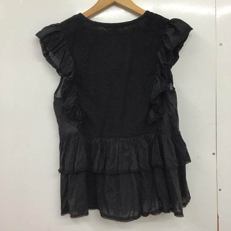 フリークスストア FREAK S STORE シャツ、ブラウス 半袖 1103248900624 インド ノースリーブ レースフリル カシュクールトップス FREE 無地 黒 / ブラック /  レディース USED 古着 中古 10150848