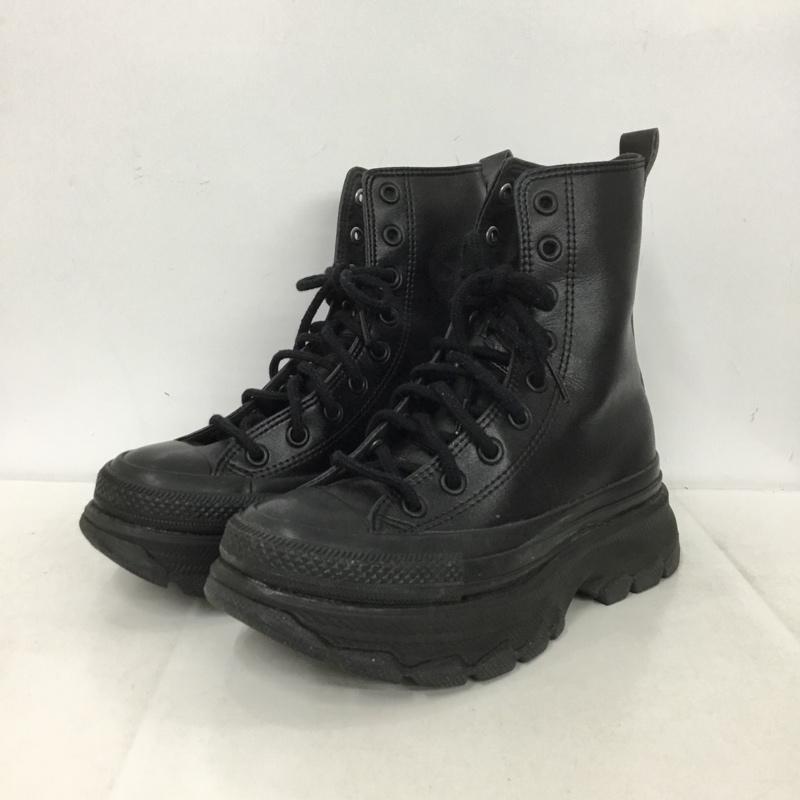 コンバース CONVERSE スニーカー スニーカー 1SD544 ALL STAR R TREKWAVE SL SHIN-HI 23.5cm 厚底 23.5cm ロゴ、文字 黒 / ブラック /  レディース USED 古着 中古 10148635