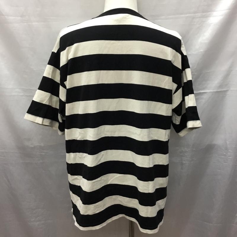 ショット schott Tシャツ 半袖 半袖Tシャツ プリントTシャツ 半袖カットソー XL ボーダー柄 白 / ホワイト / X 黒 / ブラック /  メンズ USED 古着 中古 10120455