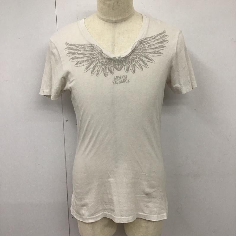 アルマーニエクスチェンジ A/X ARMANIEXCHANGE Tシャツ 半袖 Vネック S ロゴ、文字 白 / ホワイト /  メンズ USED 古着 中古 10116807