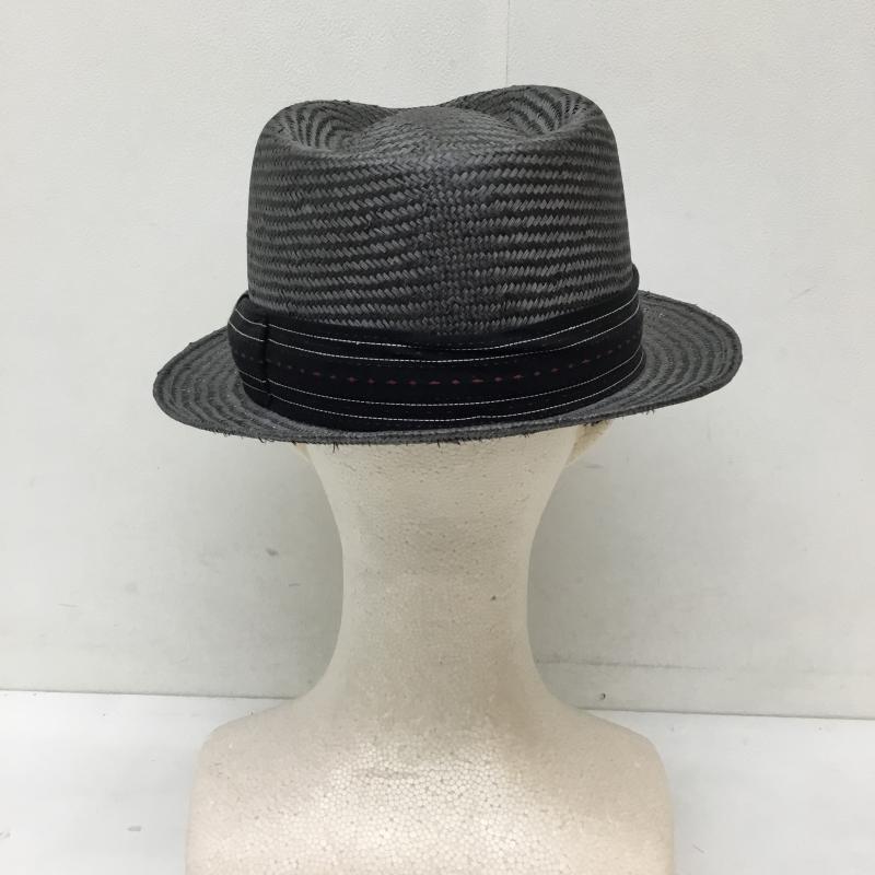 アールジェイビー R.J.B 帽子 ハット ストローハット FREE 無地 黒 / ブラック /  メンズ USED 古着 中古 10134018