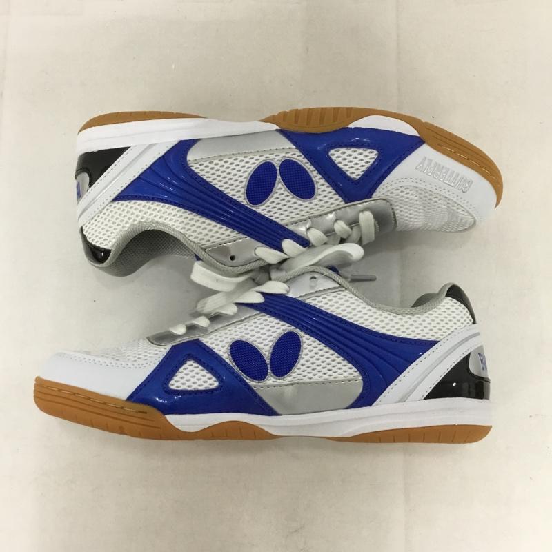 バタフライ BUTTERFLY スニーカー スニーカー 93600 レゾライン トライネックス 卓球シューズ 25.0cm 25.0cm ロゴ、文字 青 / ブルー / X 白 / ホワイト / X 黒 / ブラック /  レディース USED 古着 中古 10142516