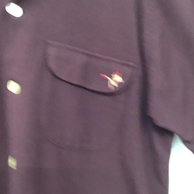 ラディアル RADIALL シャツ、ブラウス 半袖 半袖シャツ 刺繍シャツ ポケットシャツ L ロゴ、文字 えんじ / ワインレッド /  メンズ USED 古着 中古 10145259
