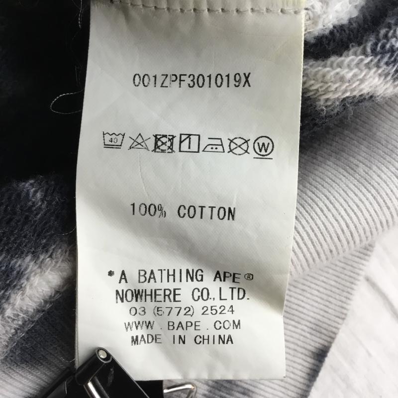 アベイシングエイプ A BATHING APE パーカー 長袖 001ZPF301019X タイダイ　シャークパーカー XL  黒 / ブラック / X 白 / ホワイト /  メンズ USED 古着 中古 10142323