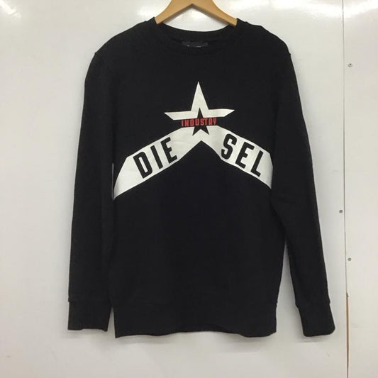ディーゼル DIESEL トレーナー 長袖 長袖トレーナー スウェット クルーネック プルオーバー M ロゴ、文字 黒 / ブラック /  メンズ USED 古着 中古 10144797