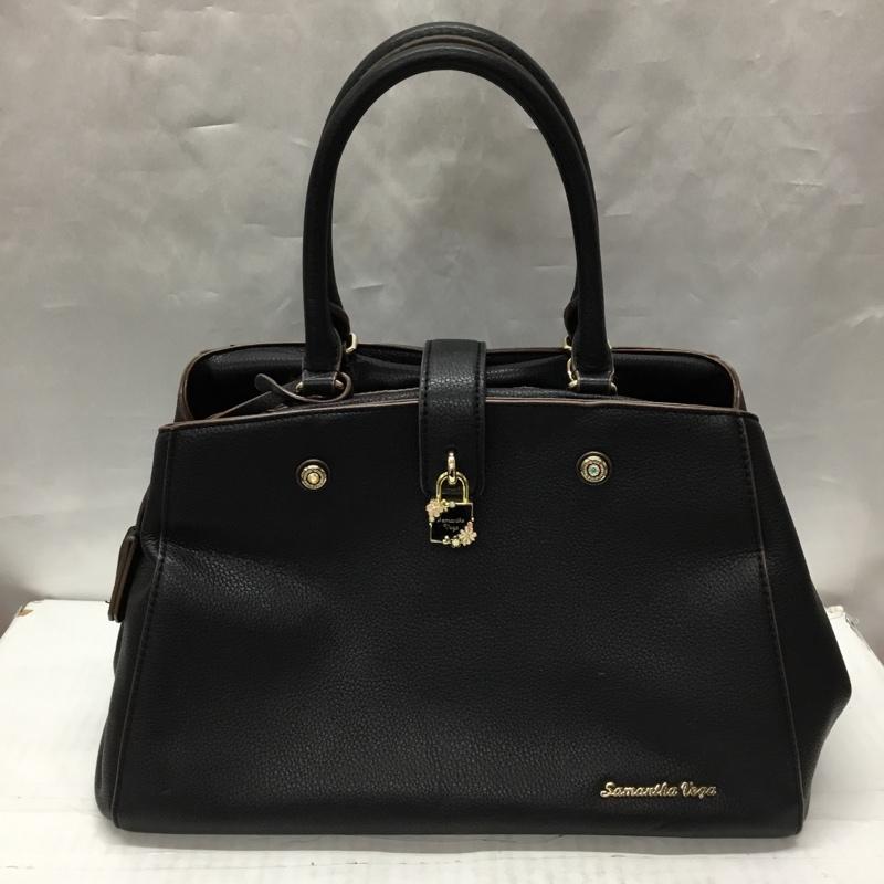 サマンサベガ Samantha Vega ハンドバッグ ハンドバッグ ミニボストン ショルダー 2WAY ロゴ、文字 黒 / ブラック /  レディース USED 古着 中古 10108549