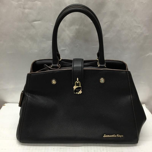 サマンサベガ Samantha Vega ハンドバッグ ハンドバッグ ミニボストン ショルダー 2WAY ロゴ、文字 黒 / ブラック /  レディース USED 古着 中古 10108549