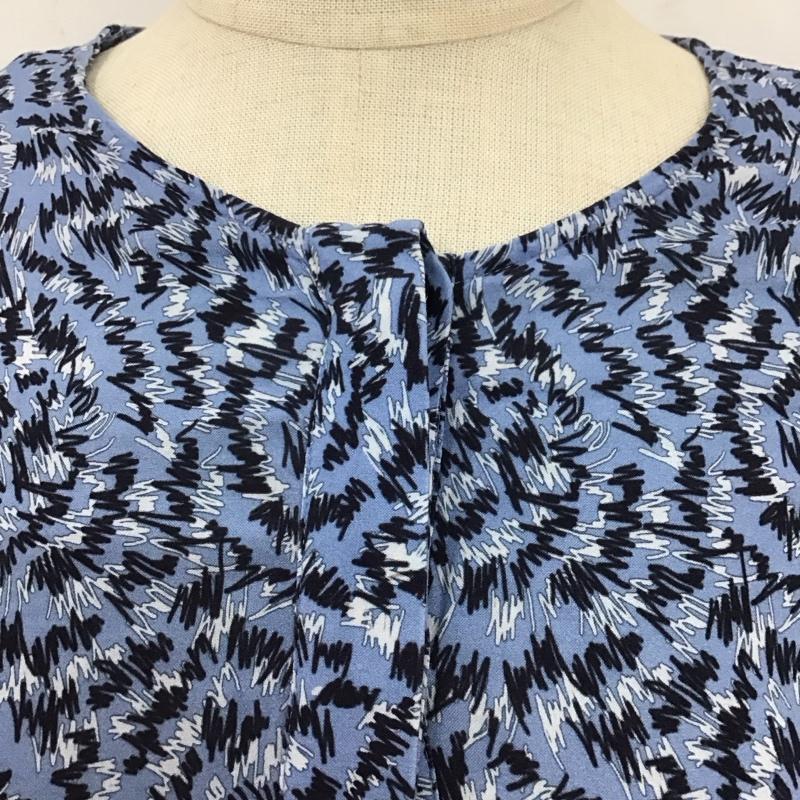 ザラ ZARA ワンピース ロングスカート 4479 240 400 長袖 ティアード S 総柄 青 / ブルー /  レディース USED 古着 中古 10113507