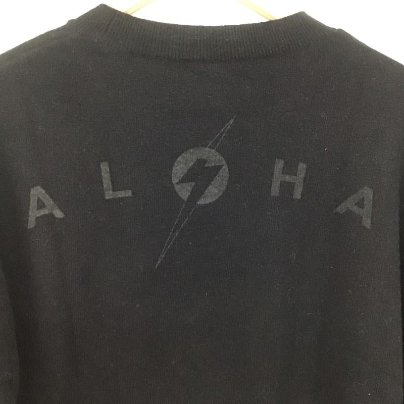 古着 USED ニット、セーター 長袖 長袖 M ロゴ、文字 黒 / ブラック /  メンズ USED 古着 中古 10140916