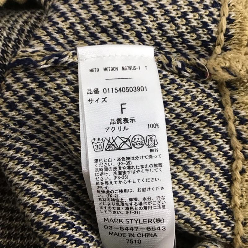 ムルーア MURUA ニット、セーター 長袖 011540503901 スタンドネック FREE チェック ベージュ / ベージュ / X 白 / ホワイト / X 紺 / ネイビー /  レディース USED 古着 中古 10146402