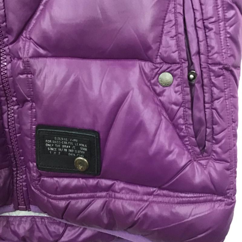 ディーゼル DIESEL ベスト ベスト ジップアップベスト ダウンベスト ノースリーブ XL ロゴ、文字 紫 / パープル /  メンズ USED 古着 中古 10139879