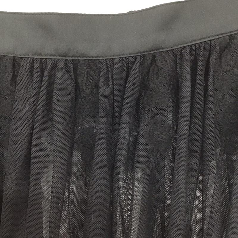 ローリーズファーム LOWRYS FARM スカート ロングスカート ロングスカート フレアスカート カジュアルスカート シースルー FREE 刺繍 黒 / ブラック /  レディース USED 古着 中古 10142684