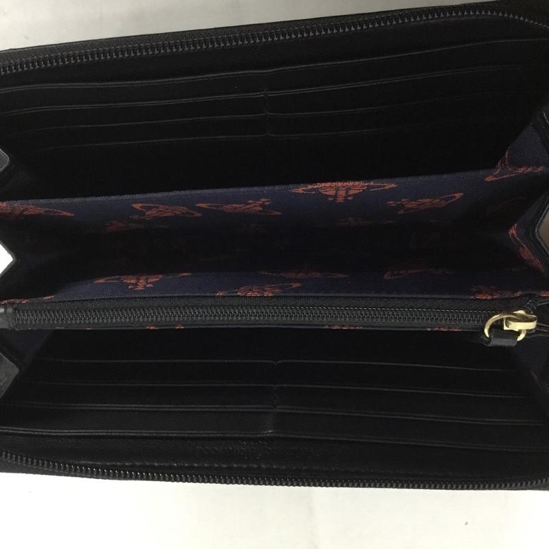 ヴィヴィアンウエストウッド Vivienne Westwood 財布 長財布 ラウンドファスナー 箱有 オーブ ワンポイント 黒 / ブラック /  レディース USED 古着 中古 10144927