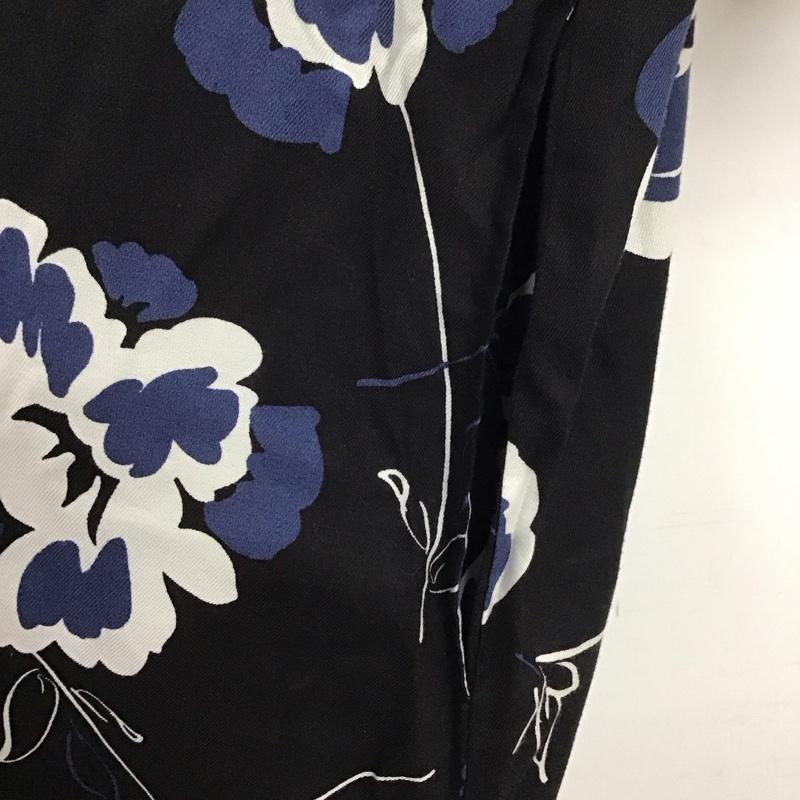 アズールバイマウジー AZUL BY MOUSSY カーディガン 半袖 250CSA30-587D BIG FLOWER GOWN ビッグフラワーガウン S 総柄 X 花柄 黒 / ブラック /  レディース USED 古着 中古 10138094