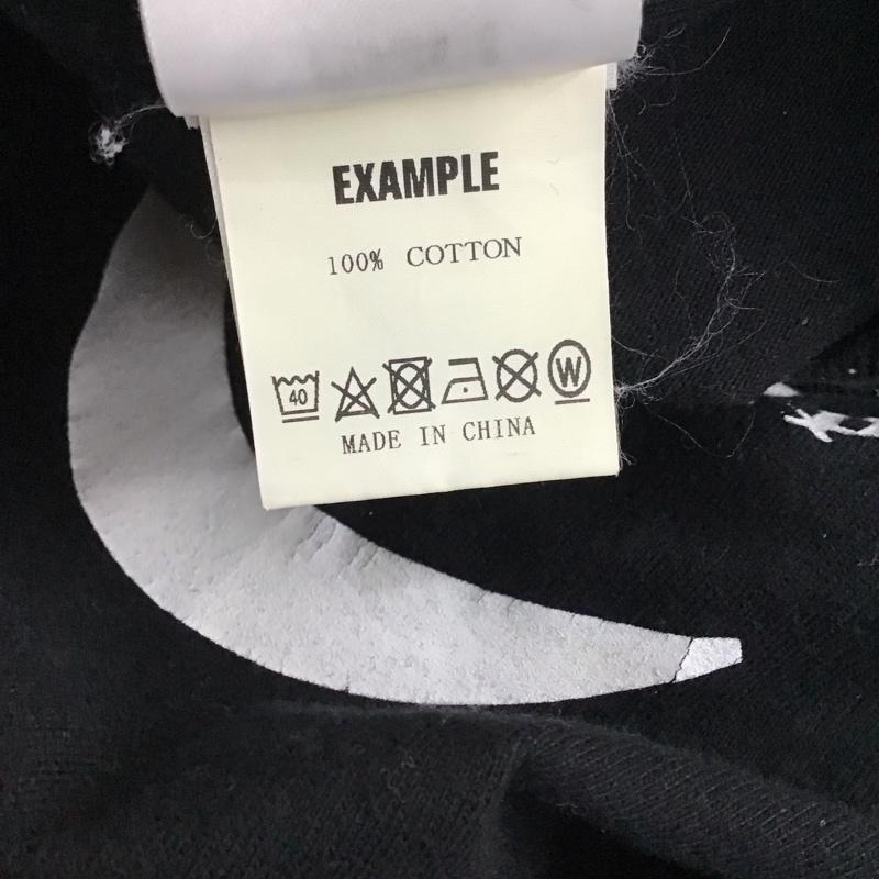 イグザンプル EXAMPLE Tシャツ 半袖 半袖カットソー プリントTシャツ クルーネックカットソー L ロゴ、文字 黒 / ブラック /  メンズ USED 古着 中古 10119533