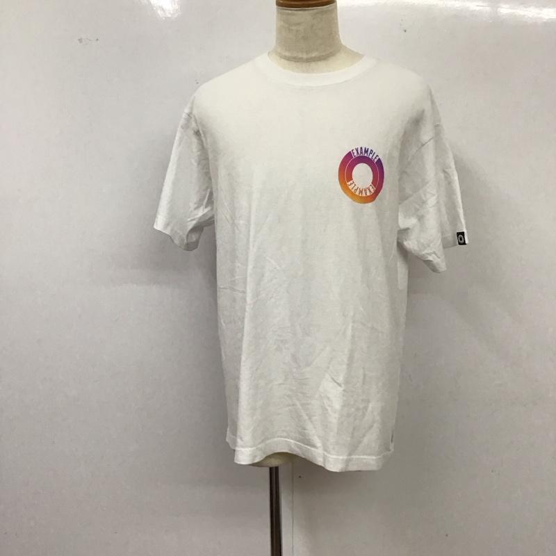 イグザンプル EXAMPLE Tシャツ 半袖 半袖カットソー プリントTシャツ クルーネックカットソー L プリント 白 / ホワイト /  メンズ USED 古着 中古 10117845