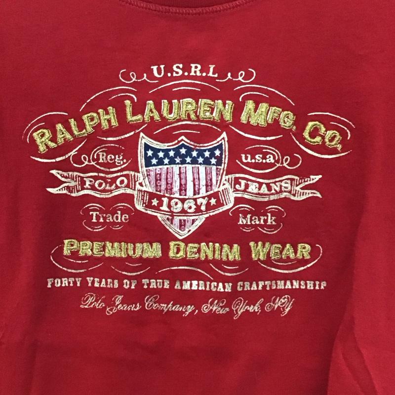 ポロジーンズカンパニー POLO JEANS COMPANY Tシャツ 半袖 RALPH LAUREN KT-WJ-KW-2128 刺繍 スパンコール M ロゴ、文字 赤 / レッド /  レディース USED 古着 中古 10133556