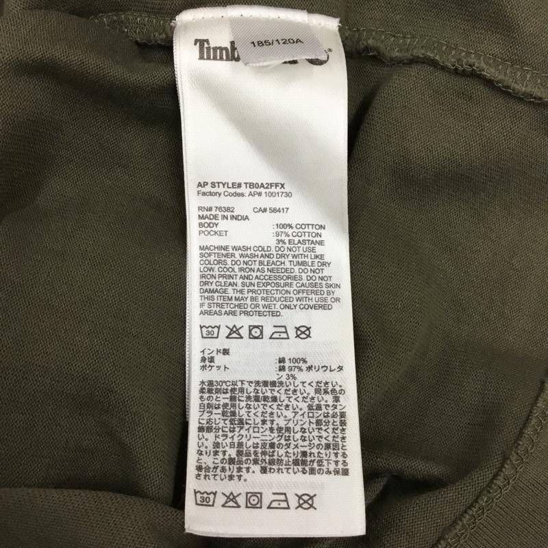 ティンバーランド Timberland Tシャツ 半袖 半袖カットソー プリントTシャツ クルーネックカットソー XL ロゴ、文字 カーキ / カーキ /  メンズ USED 古着 中古 10108381