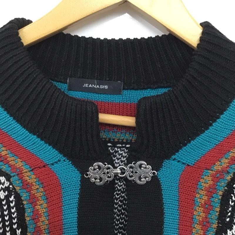 ジーナシス JEANASIS カーディガン 長袖 長袖カーディガン 前ボタン ニットカーディガン FREE プリント マルチカラー / マルチカラー /  レディース USED 古着 中古 10145468