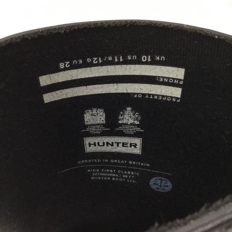 ハンター HUNTER シューズ シューズ KFT5003RMA KIDS FIRST CLASSIC キッズ レインブーツ 長靴 UK10 箱有 US：11 ロゴ、文字 黒 / ブラック /  ボーイズ USED 古着 中古 10110514