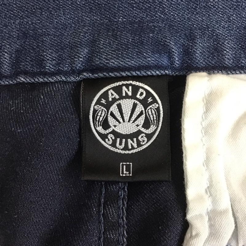 アンドサンズ ANDSUNS パンツ デニム、ジーンズ デニムパンツ ワーカージーンズ カジュアルパンツ 裾ゴム L 無地 インディゴ / インディゴ /  メンズ USED 古着 中古 10107196
