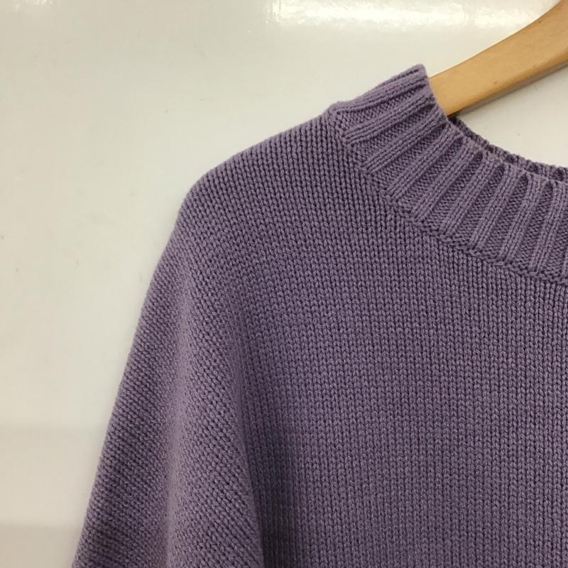 ローリーズファーム LOWRYS FARM ニット、セーター 長袖 長袖ニットカットソー クルーネック セーター FREE 無地 紫 / パープル /  レディース USED 古着 中古 10146692