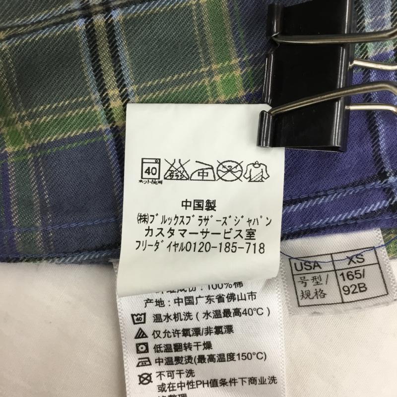 ブルックスブラザーズ BROOKS BROTHERS シャツ、ブラウス 長袖 ネルシャツ XS チェック 青 / ブルー / X 緑 / グリーン / X 黄 / イエロー / X 黒 / ブラック /  メンズ USED 古着 中古 10130237