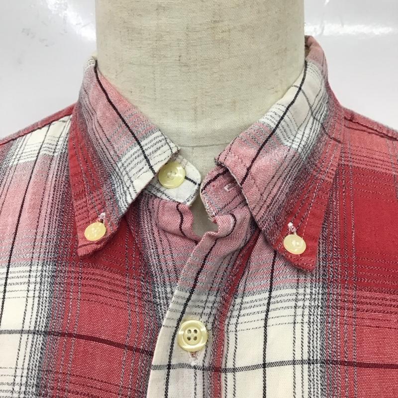 トミーヒルフィガー TOMMY HILFIGER シャツ、ブラウス 半袖 コットン ボタンダウン チェック L ワンポイント 白 / ホワイト / X 赤 / レッド / X 黒 / ブラック /  メンズ USED 古着 中古 10119637